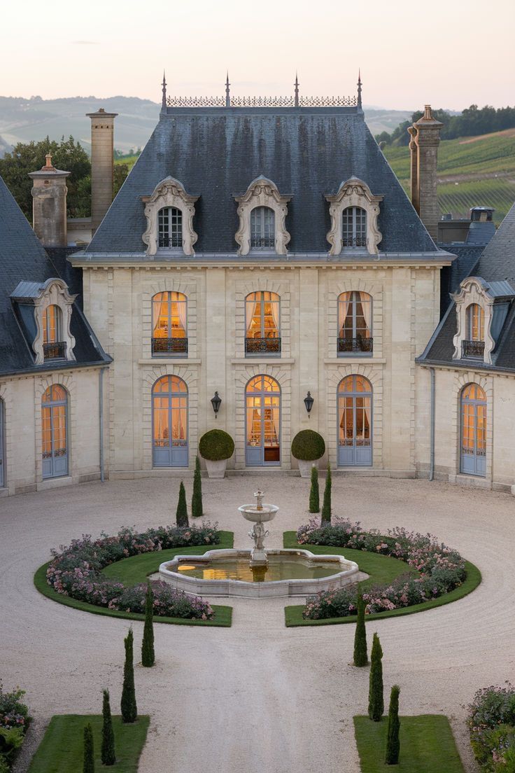 France, Bordeaux - Château Courtyard, French Elegance