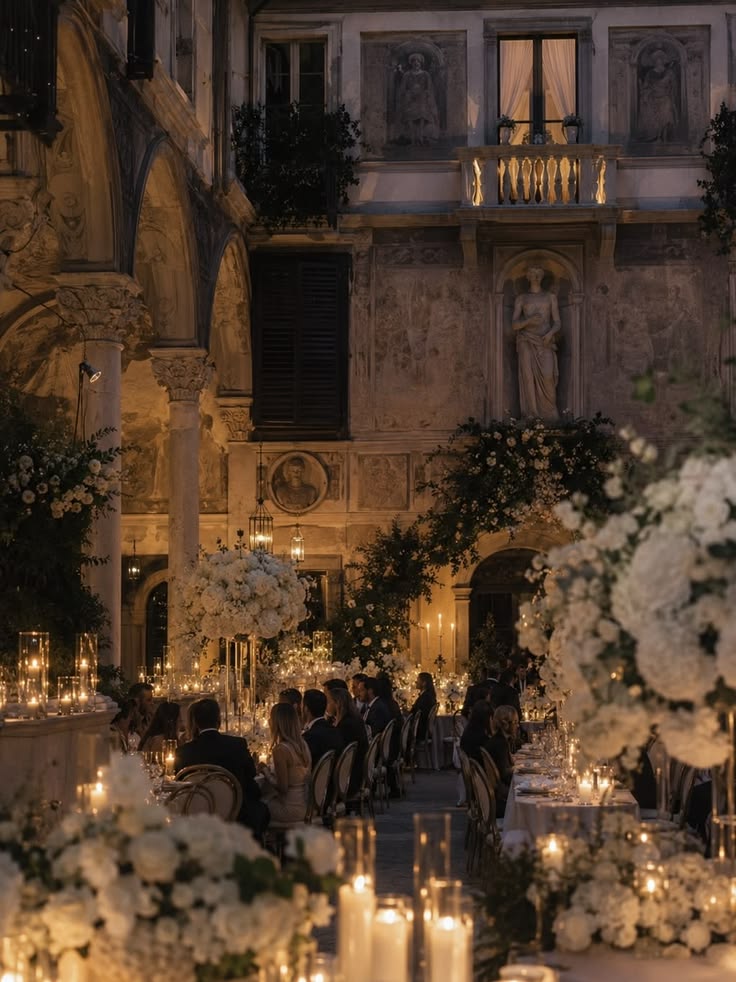 Italy - Historic Palazzo, Candlelit Wedding Reception