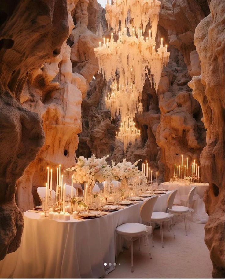 Cave / Grotto — Dramatic Chandelier Dinner