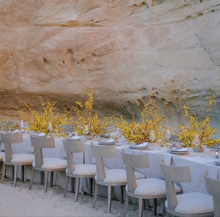 Desert / Rock Formation — Minimalist Floral Dinner