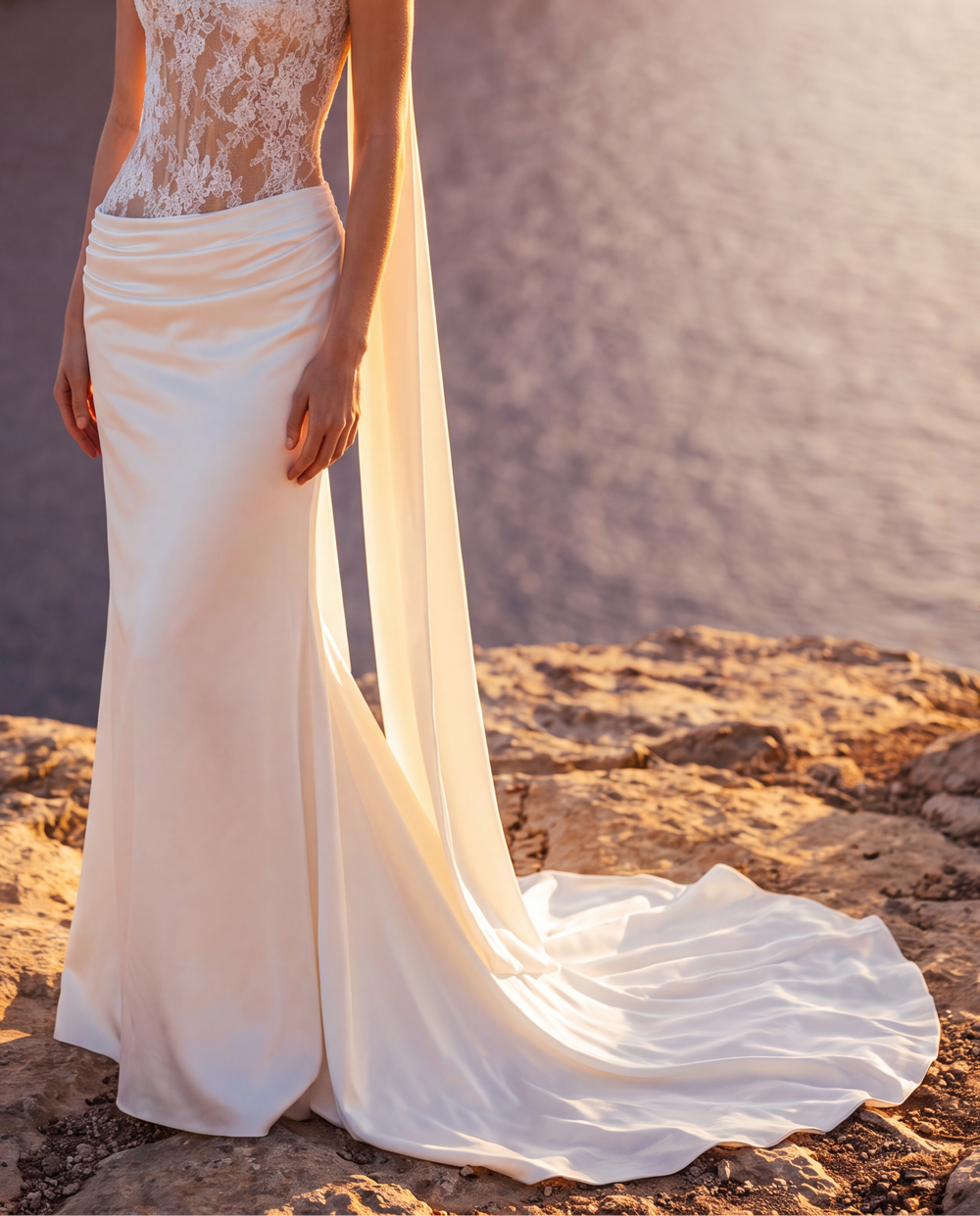 Satin Skirt with Train