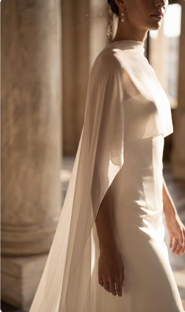 Bridal Silk Shawl Side