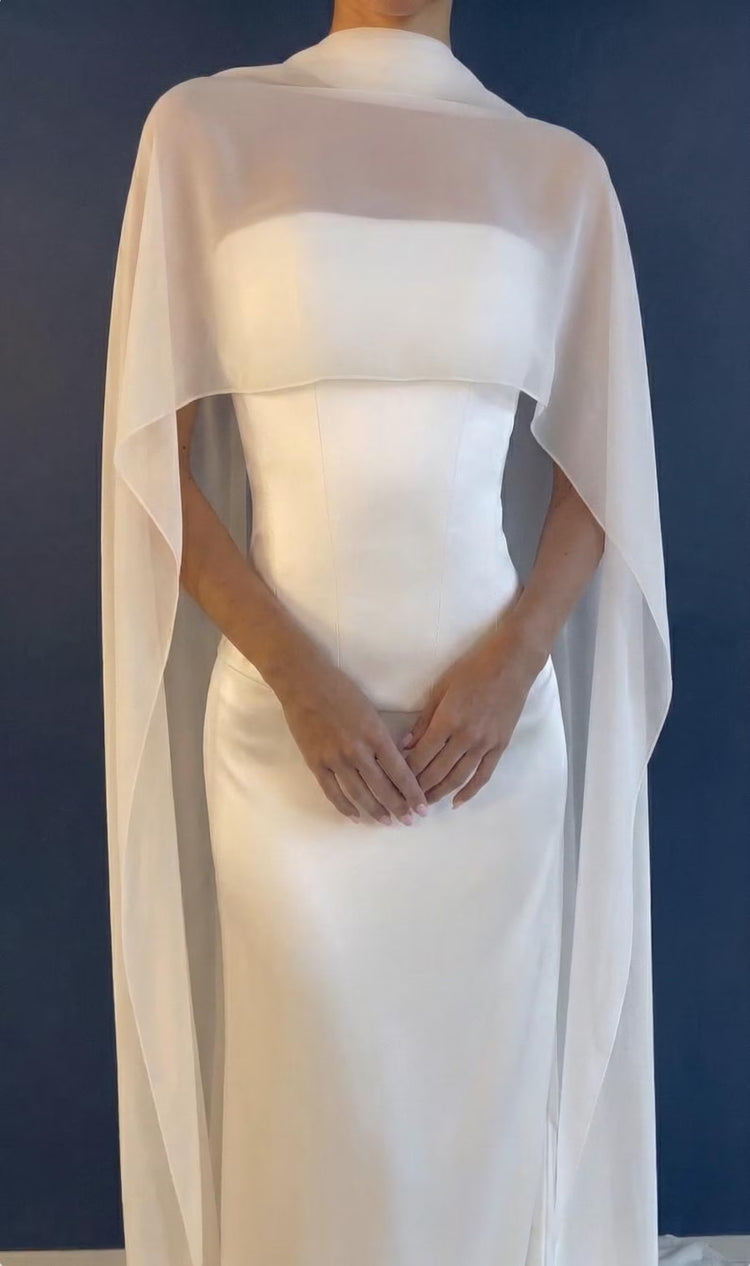Bridal Silk Shawl Front